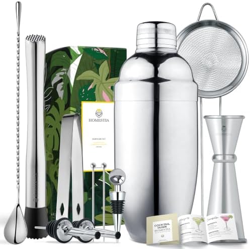 Homestia Stainless Steel Bartending Kit – Cocktail Shaker Bar Tool Set