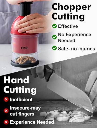 GDL Food Chopper, Manual Slap Vegetable Chopper Onion Dicer, Garlic Mincer