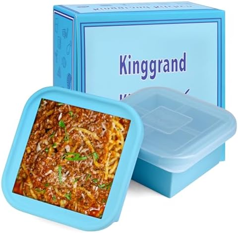 2 Cup Silicone Freezer Trays with Lid 2 Pack Silicone Freezer Molds Make 2 Perfect Soups, Broths, Stews, Sauces, Curries