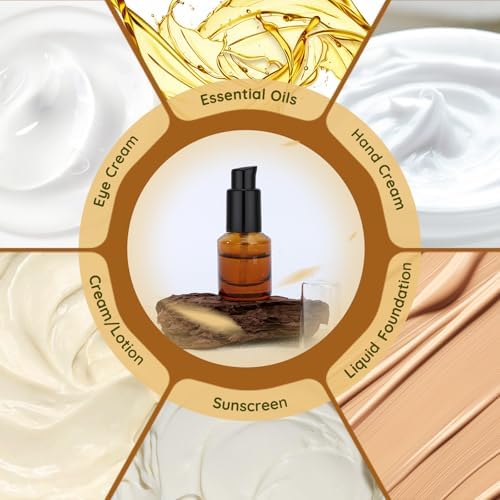 Segbeauty 0.5oz Frosted Glass Empty Lotion Bottles with Pump, 3pcs Travel Refillable Oils Bottles for Toiletry, 15ml Mini Travel Size Cream Container, Leakproof Liquids Serum Dispensers in Mixed Color