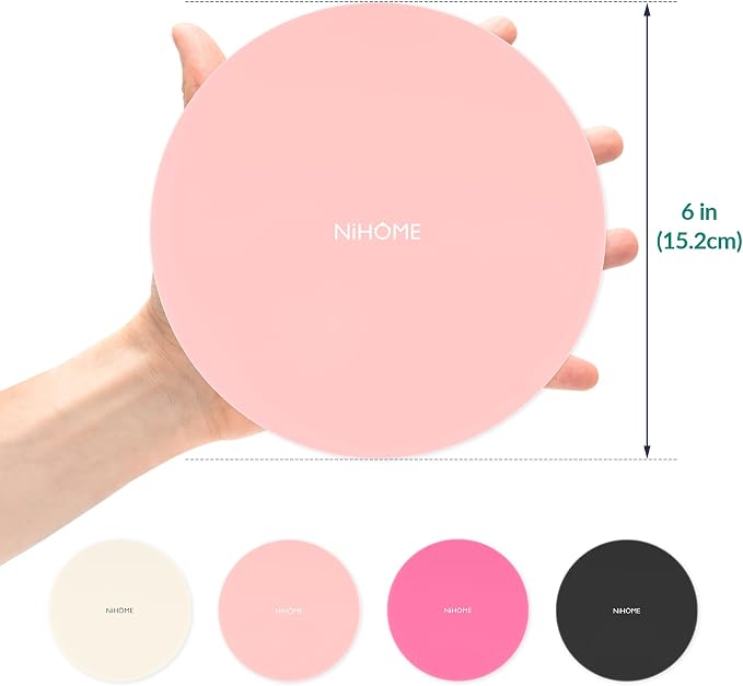 NiHome Silicone Jar Opener Gripper Pads, 6 in for Seniors, Pink Series, 4PC | Textured Back Pattern For Superior Grip, Food-Grade Silicone, Heat-Resistant Multi-Use Kitchen Pad For Jars, Pots, Spoons