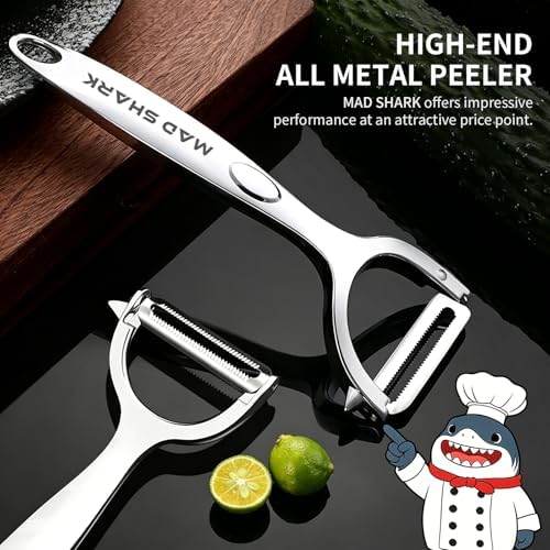 MAD SHARK Vegetable Peeler, Peels Smoothly Serrated Blade for Kitchen