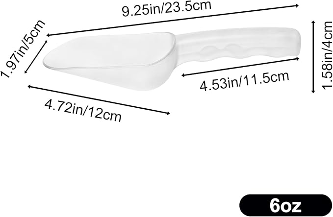 Plastic ice scoop for freezer - 6oz ice scoop BPA-FREE polycarbonate scoop with ergonomic handle, ideal for ice maker,ice cube, ice bucket, coffee beans, popcorn,ice cream, dishwasher safe (1 Pack) S