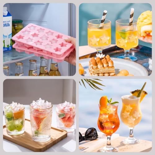 Star Ice Cube Tray,Stars Silicone Ice Trays for Freezer (2pcs Star)