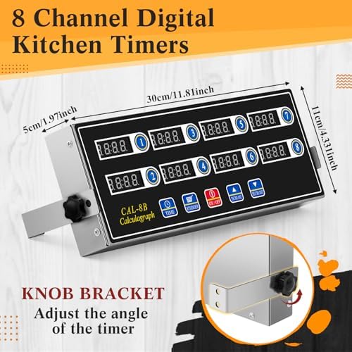 Relaxweex 1 Pack Commercial Digital Kitchen Timer for Cooking, 8 Channel