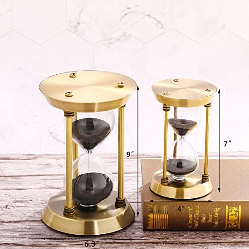 Empty Hourglass Fillable, Large Antique DIY Sand Timer Set, Metal Sand Watch Brass Frame Without Sand, Unity Ceremony Kit for Wedding Home, Desk, Office Decorative