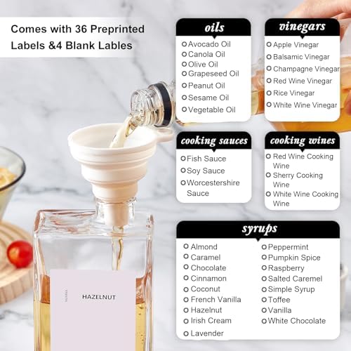Olive Oil Dispenser Bottle for Kitchen, 16.9 oz/ 500 ml Cooking Oil Container, Glass Oil Dispenser Set, Glass Cruet for Oil with Pourer Spouts, Coffee Syrup Dispenser