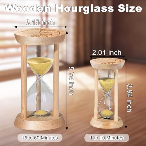 SuLiao Wooden Sand Timer 2 Minute Hourglass, Beech Gold Sand Clock, Small Watch 30 Min Timer, Reloj De Arena, Hour Glass Sandglass for Home, Office, Decorative, Game, Classroom