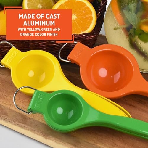 IMUSA 3 Piece Lime, Lemon & Orange Citrus Squeezer Set