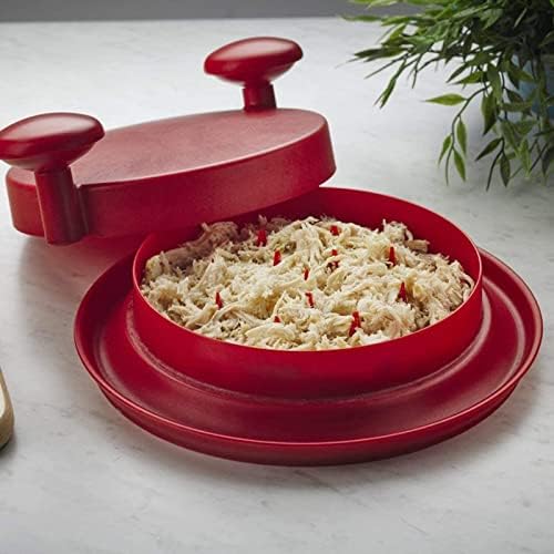 CHSSIH Meat Shredder,Chicken Shredder,Meat Shredder Tool,Meat Cutting Tool with Handle and Non-Slip Base,Replace The Bear Claw Meat Cutter,Red-Onepiece