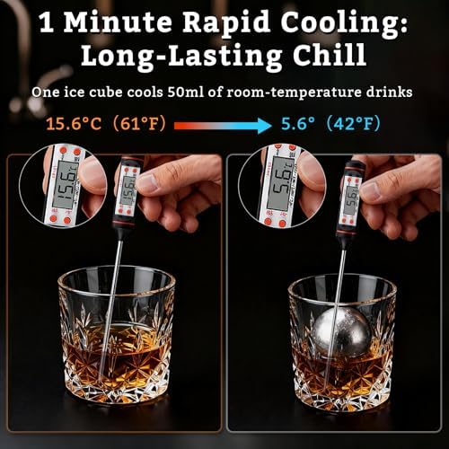 Whiskey Stones Set Gifts for Men & Reusable Metal Ice Cubes for Drinking