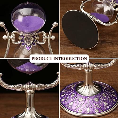 Vintage Sand Timer Hourglass Decor,360° Rotating 15 Minute 8.6 inches