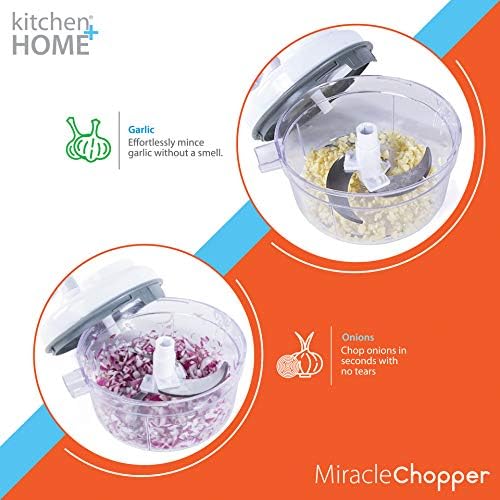 Kitchen Home Manual Food Chopper - 5 in 1 Miracle Chopper, Salsa Maker, Blender, Slicer, Shredder and Julienne – As Seen on TV Manual Food Processor