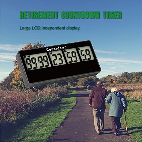 YOOREAL Digital Kitchen Timer,Retirement Countdown Timer 9999 Days,Magnet