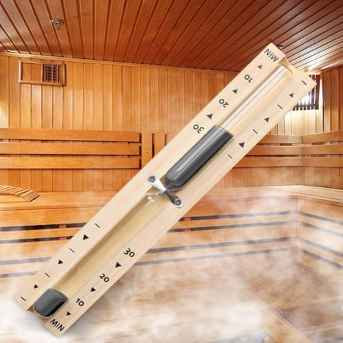 Sauna 30 Minute Sand Timer, 30 Min Wooden Sauna Hourglass Black Sand Watch, Rotating Sand Clock, Reloj De Arena, Hear Resistant Wood Hour Glass Sandglass, SPA Room