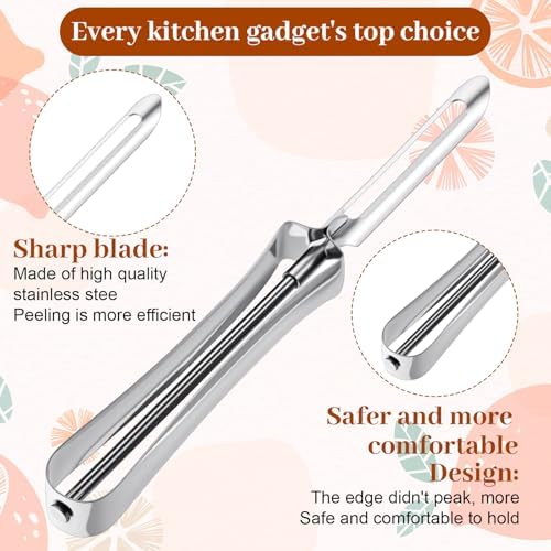 Yuanchu 3 Pack Stainless Steel Kitchen Vegetable Peelers, Ergonomic Rotary Peeler for Carrot Potato Fruit Dishwasher Safe Kitchen Tool