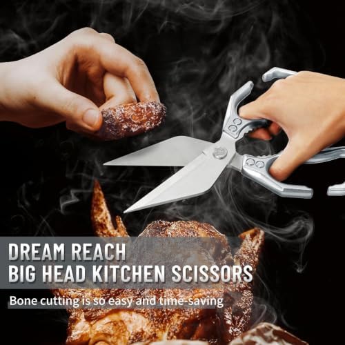 Dream Reach Heavy Duty Poultry Shears for Food with Silver Ergonomic Handle