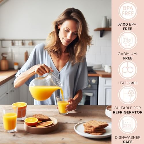 Glass Lemon Juicer, Orange, Grapefuit Manual Squeezer, Small Citrus Juicer, Extractor Manual Hand with Handle and Pour Spout, BPA Free and Lead-Free Heavyweight Crystal Clear Glass 2.02oz (Clear)
