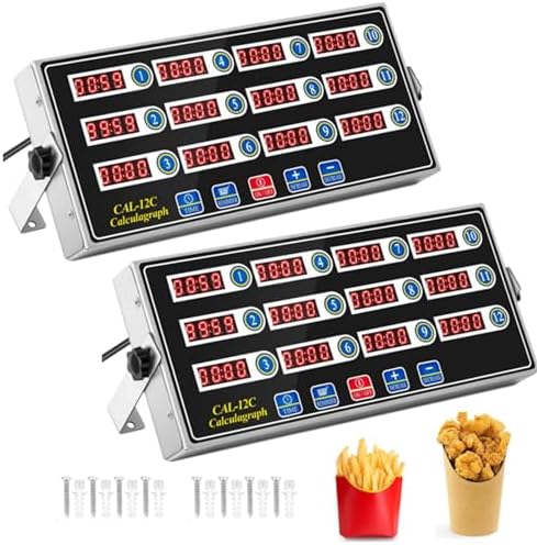 Relaxweex 2 Pack Commercial Digital Kitchen Timer for Cooking, 12 Channel