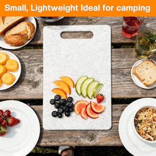 10 Pcs Small Plastic Cutting Boards for Kitchen, Mini Cutting Boards for Kitchen Set, Dishwasher Safe Granite Color White Square Prep Board for Fruits Vegetables Meat (6" x 10")