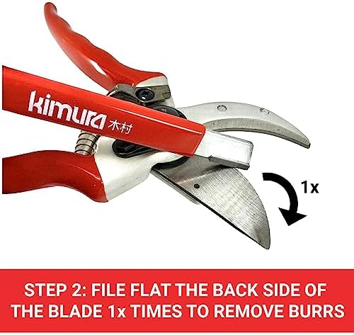 Kimura® 5” Pro Garden Tool Blade Sharpener - Premium Carbide Sharpener, Multipurpose Usage, Ideal for Pruners, Loppers, Garden Shears, Knives, Scissors & Hatchets, Ergonomic Non-Slip Vinyl Grip
