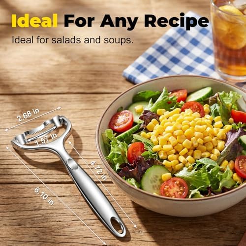 Corn Peeler off the Cob,Stainless Steel Corn on the Cob Stripper Tool,Corn Peeler for Corn on the Cob, Corn Kernel Remover for Sweet Corn Cutter, Corn Remover Kitchen Tools (3)