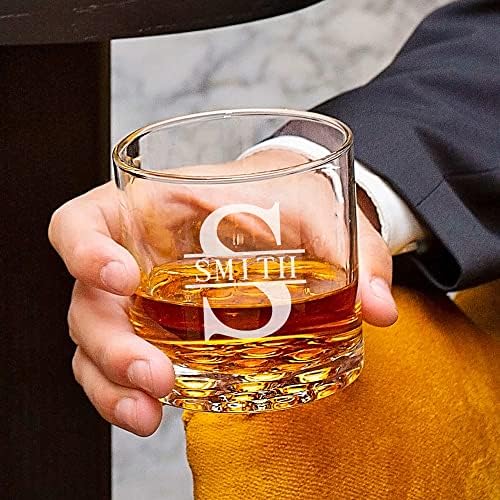 Personalized Liquor Glass Set with Whiskey Stones for Bourbon and Scotch by HomeWetBar - Whiskey Bar Glassware and Accessories