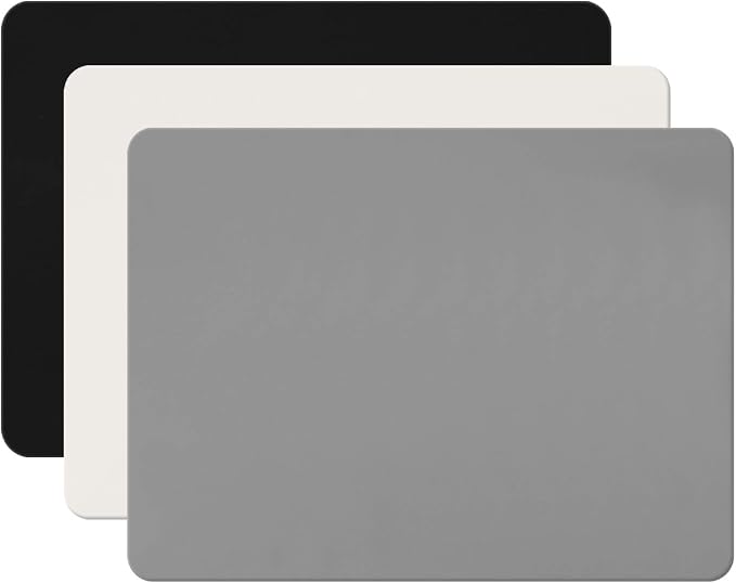Gartful 3Pack Silicone Sheet for Crafts, Resin Jewelry Casting Molds Mat, Food Grade Silicone Placemat, Multipurpose Table Protector, Nonstick Nonskid Heat-Resistant, Black&Gray&Beige (15.7x11.8inch)