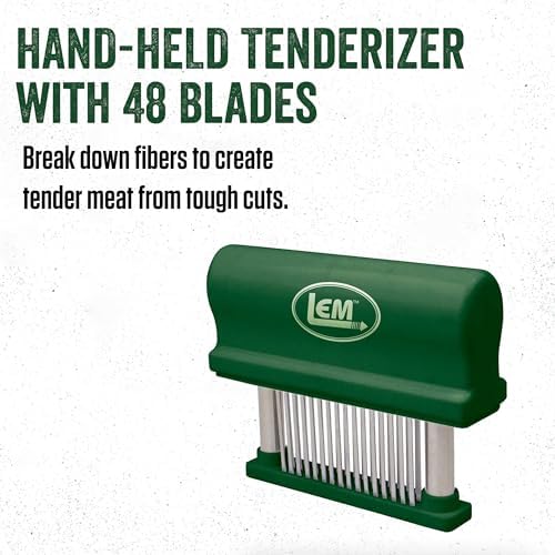 LEM Products Hand Held Tenderizer, 48 Blades, Stainless Steel and Plastic
