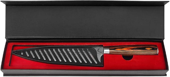 Razor-Sharp Chef Knife, 8-inch High Carbon Stainless Steel Chef's Knife for Home Kitchen & Restaurant, 8" Chef Kitchen Knife with Sheath & Gift Box, Ergonomic Handle
