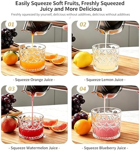 Fruit Juicer Squeezer Manual, 304 Stainless Steel Citrus with Filter Bag