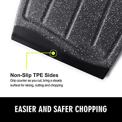 7.48" Plastic Cutting Board for Kitchen with Multiple Juice Grooves (Black)