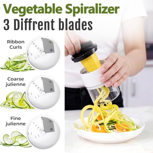 Multifunctional Vegetable Chopper & Mandoline Slicer with Spiralizer