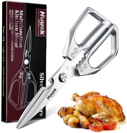 Huusk Kitchen Scissors for Food, Japanese Steel Kitchen Shears All Purpose