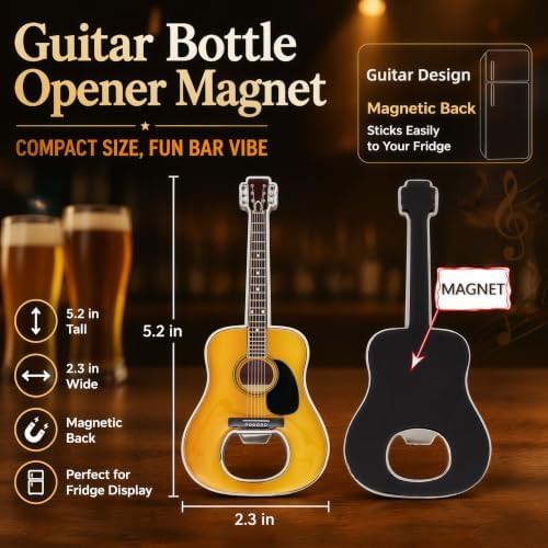 Guitar Shaped Bottle Opener, 2 Pack Metal Beer Opener Gift for Music Lovers