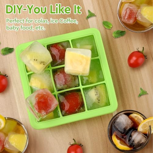 Small Ice Cube Trays for Freezer, Silicone Ice Cube Tray with Lid