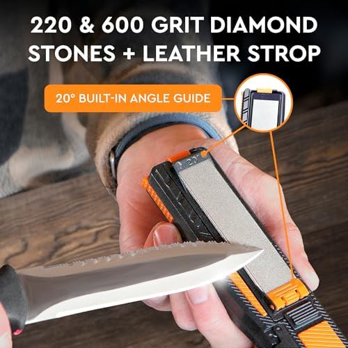 Orange Ninja Pocket Field Knife Sharpener – Portable 6-in-1 Sharpening Kit