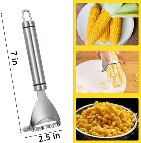 Corn Peeler, Corn stripper for corn on the cob remover tool,Stainless steel multifunctional Kitchen Grips Corn planer Cob Cutter kernels, with Hand Protect