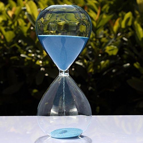 Large Fashion Colorful Sand Glass Sandglass Hourglass Timer Clear Smooth Glass Measures Home Desk Decor Xmas Birthday Gift (15 Minutes, Blue)
