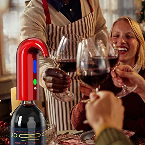 Electric Wine Aerator, Wine Aeration and Decanter Wine Dispenser Spout Pourer,Wine Accessories Gift for Wine Lovers-Red