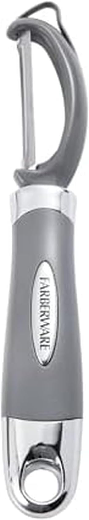 Farberware Professional Euro Vegetable Peeler with Ergonomic Handle, Razor-Sharp Stainless Steel Swivel Blade for Fruits and Vegetables, Dishwasher Safe, Jewel Grey
