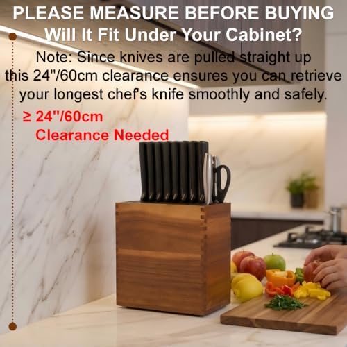Universal Knife Block XL Knife Block Without Knives Acacia Wood Natural