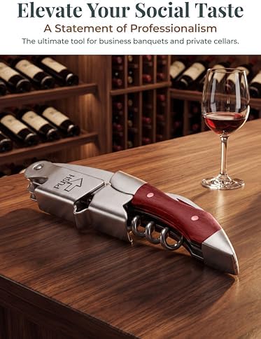 Professional Waiter Corkscrew Wine Key for Bartenders Set of 3,With Long Rosewood Handle Stainless Steel Handle Wine Opener for Bar Restaurant Waiters, Sommelier, Bartend (Rose Wood 3 Packs)