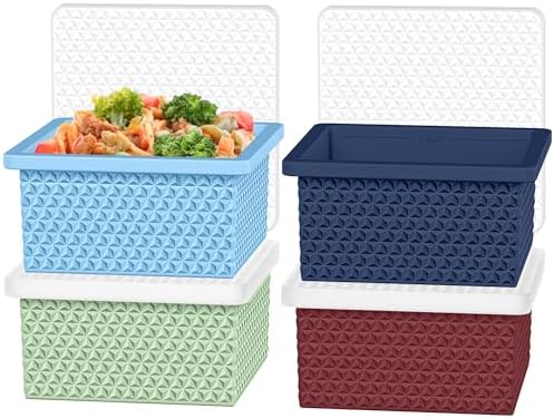 Silicone Freezer Molds for Soup Cube - 2-Cup Freezer Storage Container Tray with Lid,4 Pack Stackable Ice Cube Trays for Portion Control,Food Storage & Meal Prep (Green+Light Blue+Burgundy+Dark Blue)