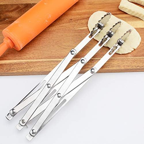 Stainless Steel Pastry Cutter Expandable Dough Divider Dough Cutter Bread Slicer (Ravioli Wheels)