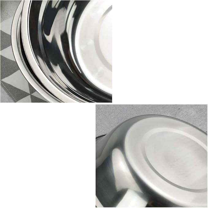 4-Pack Large Stainless Steel Mixing Bowls/Metal Prep Bowls, 10-Inch