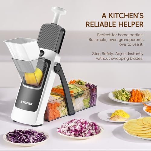 Safe Mandoline Slicer for Kitchen, Vegetable & Food Cutter, Easy to Clean