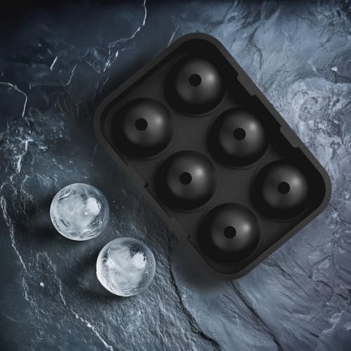 Silicone Ice Cube Trays with Lids, Large 2 Inch Cubes & Spheres Set