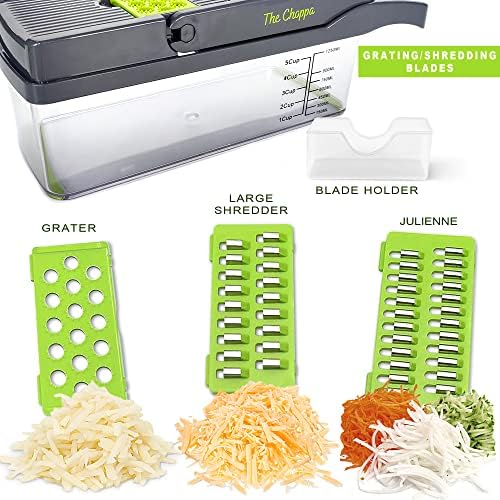 Professional Multi-Purpose Vegetable Chopper | Multifunctional 12 in 1 Chopper, Fruit and food Slicer, Dicer, Cutter Clear Green