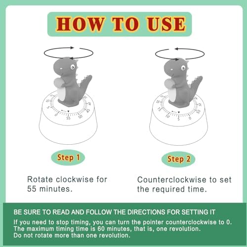 ELE DEPI Mechanical Kitchen Timer for Kids,Wind Up Egg Timer for Cooking.